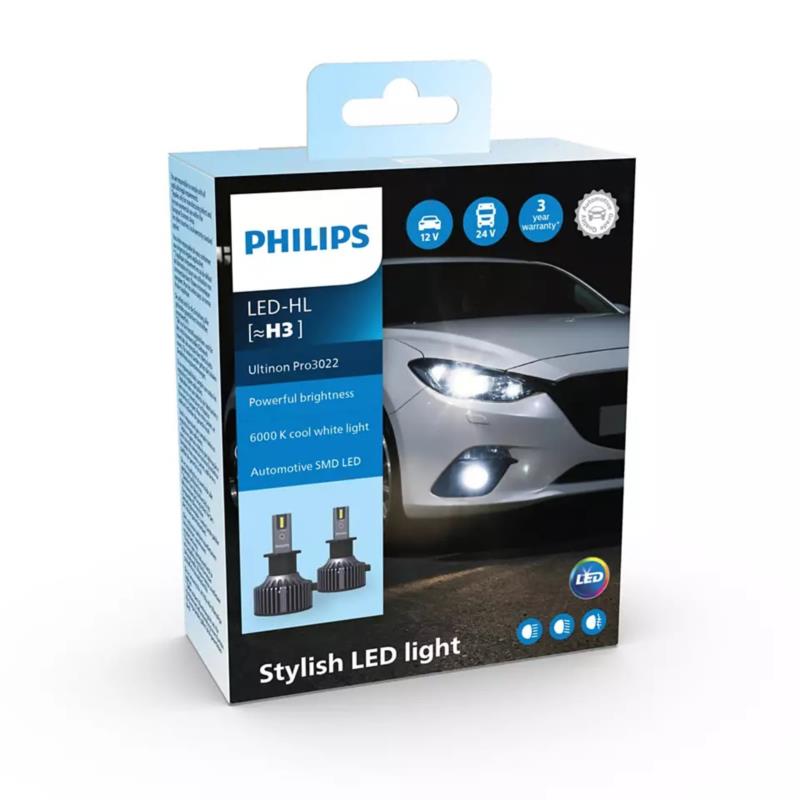 Philips Ultinon Essential Led H3 12/24V 18W 6000K 1600Lm 11336U3022X2 2τμχ