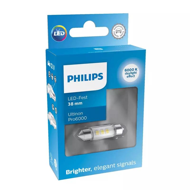 Philips Λάμπα Αυτοκινήτου Ultinon Pro 6000 LED 6000K Ψυχρό Λευκό 12V 1W 1τμχ