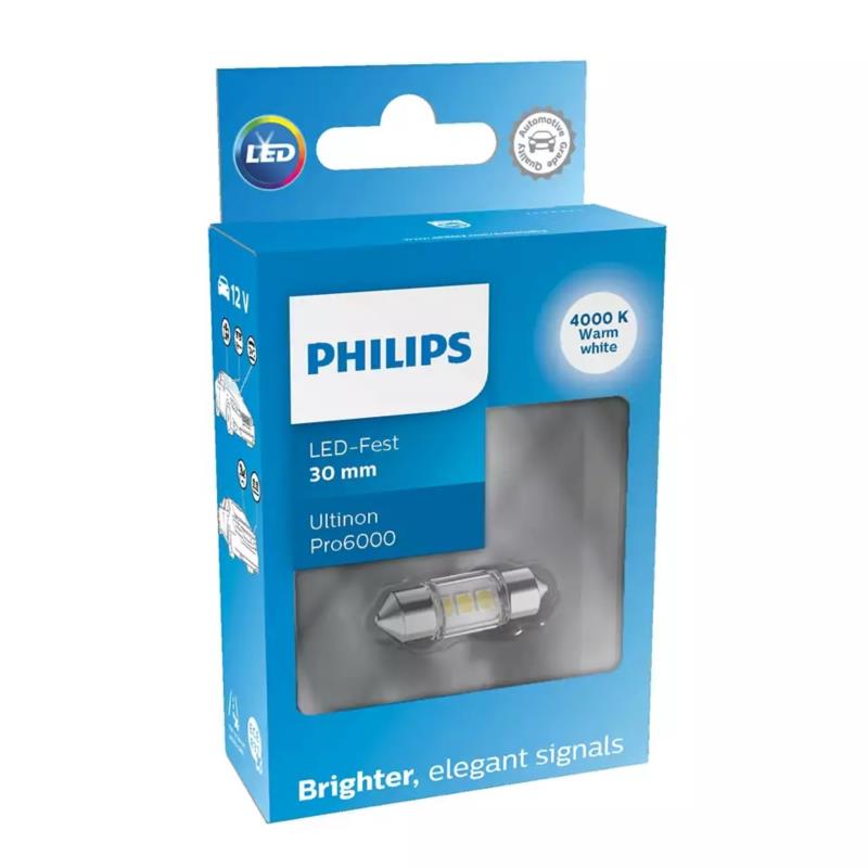 Philips Λάμπα Αυτοκινήτου Ultinon C5W LED 4000K Φυσικό Λευκό 12V 0.6W 1τμχ