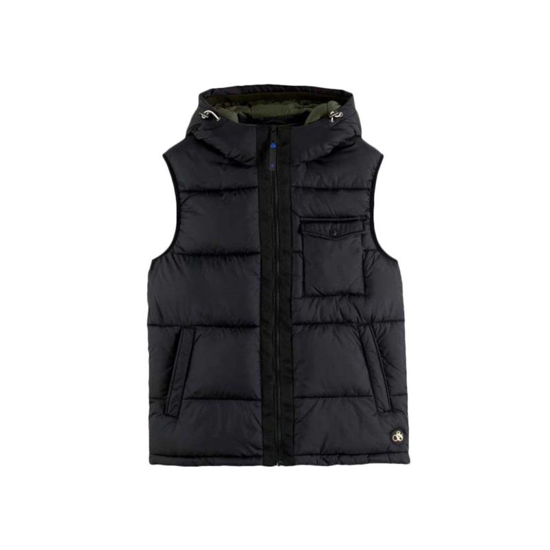 QUILTED HOODED VEST MEN SCOTCH & SODA