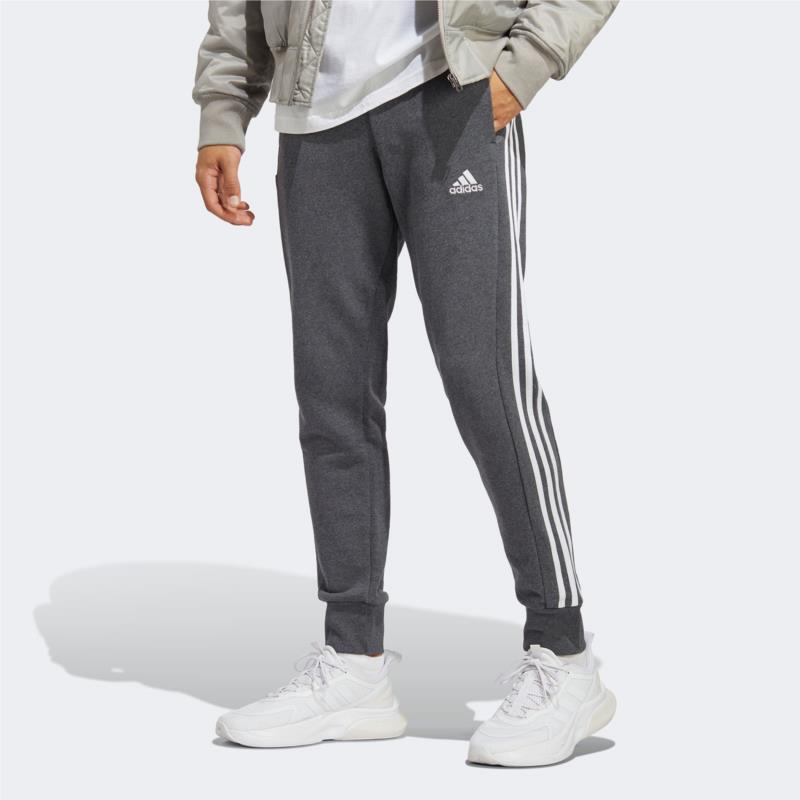 ADIDAS ESSENTIALS FRENCH TERRY TAPERED CUFF 3-STRIPES PANTS ΓΚΡΙ