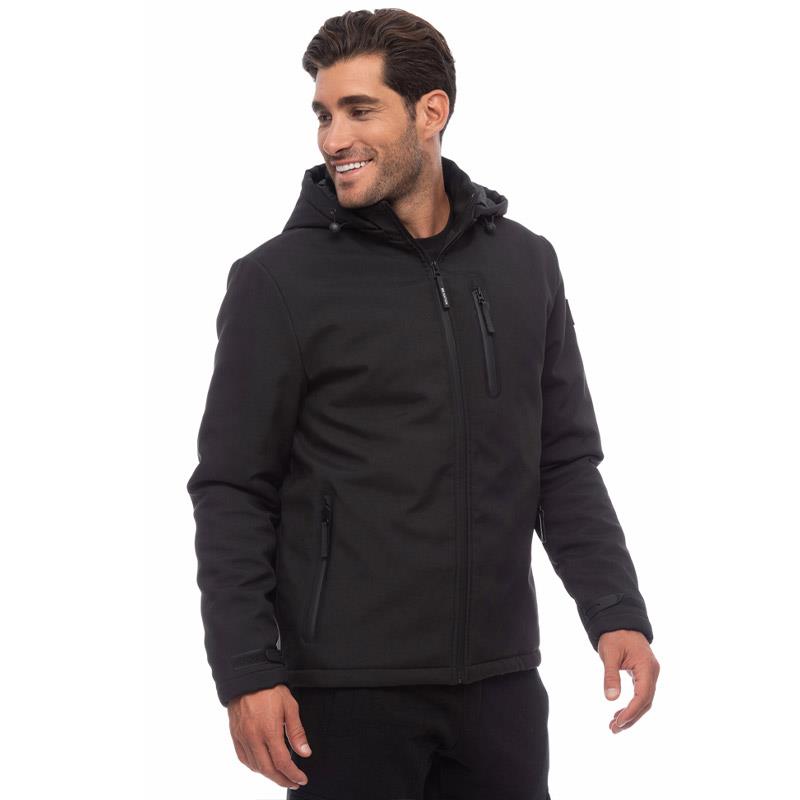 BE:NATION SOFTSHELL JACKET WITH DETACHABLE HOOD 08302303-01 Μαύρο