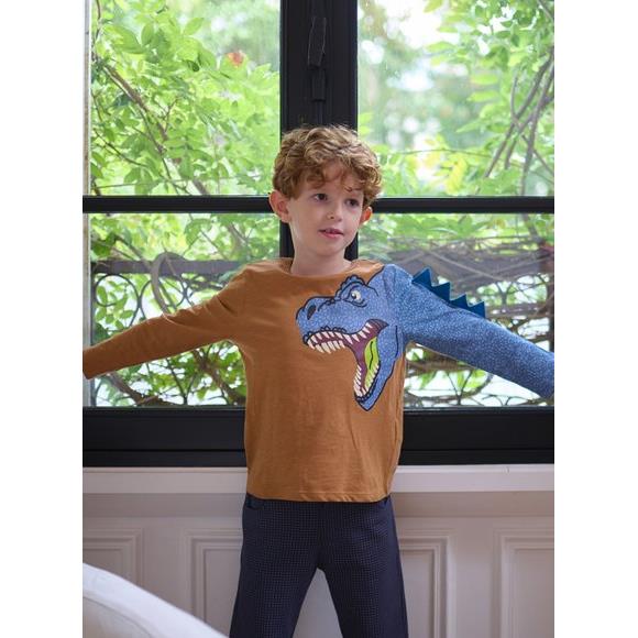Παιδική Μακρυμάνικη Μπλούζα για Αγόρια Orange Trx - ΜΠΕΖ