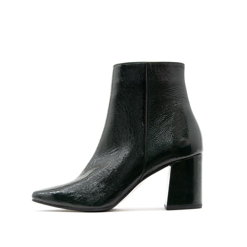 PATENT LEATHER HIGH HEEL ANKLE BOOTS WOMEN MOURTZI