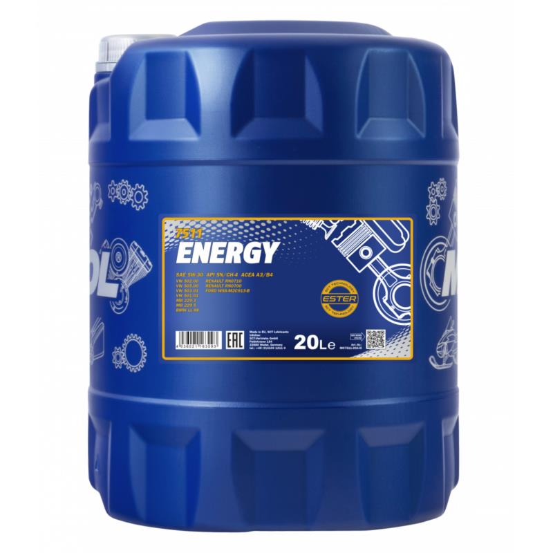 7511-20 Μannol Energy 5W-30 API SL ACEA A3/B3 HC Synthese 20LT