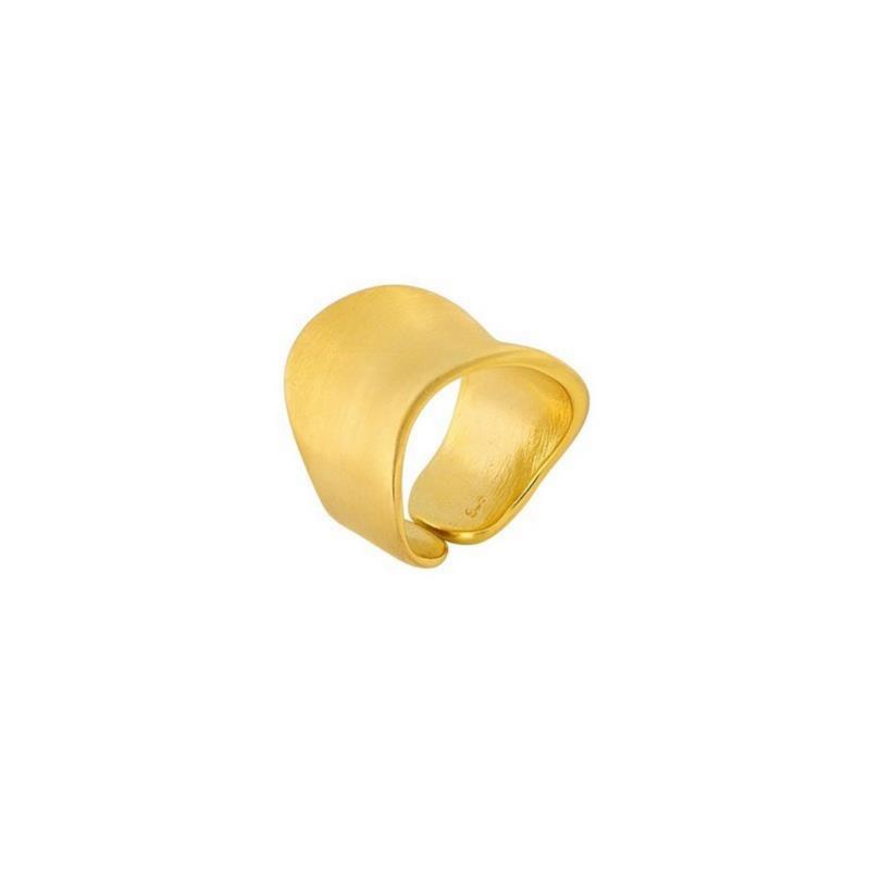 Επιχρυσωμένο Ασημένιο Δαχτυλίδι Σεβαλιέ 925 AD000161 - No 50