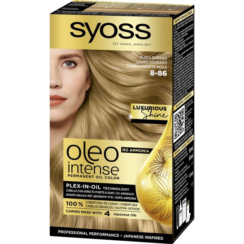 Βαφή Μαλλιών Ξανθό Ανοιχτό Μόκα 8-86 Oleo Syoss (115 ml)