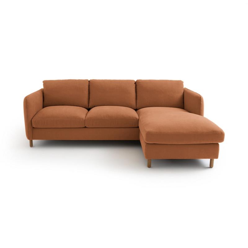 Γωνιακός καναπές από βαμβάκι και λινό Μ95xΠ157xΥ86cm
