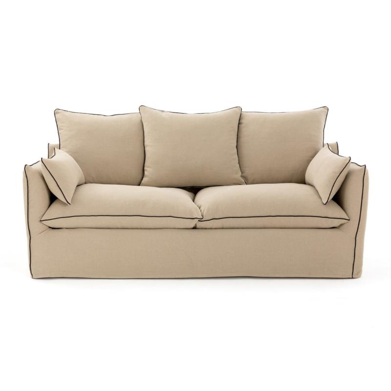 Κάλυμμα για καναπέ από χοντρό λινό ύφασμα 3 θέσεις