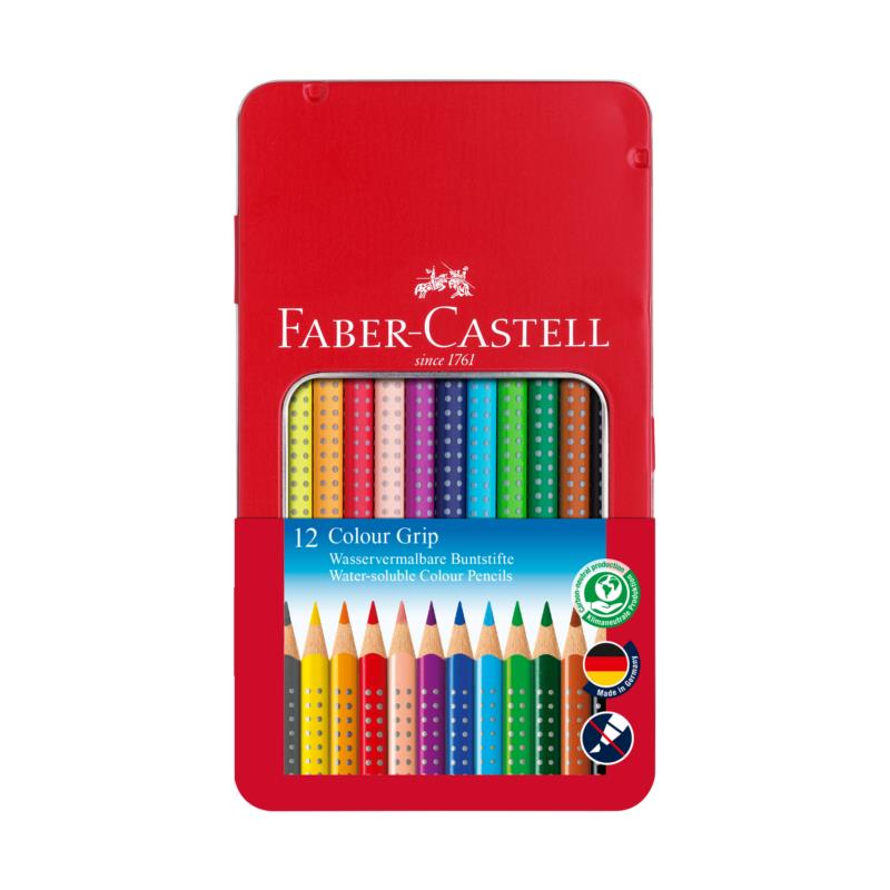 Faber-Castell Μεταλλική κασετίνα Grip σετ των 12 - 077112413/