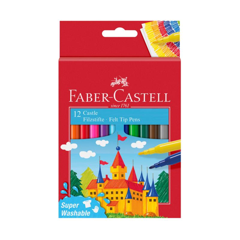 Faber-Castell Μαρκαδόροι Σετ των 12 Super Washable - 077554201