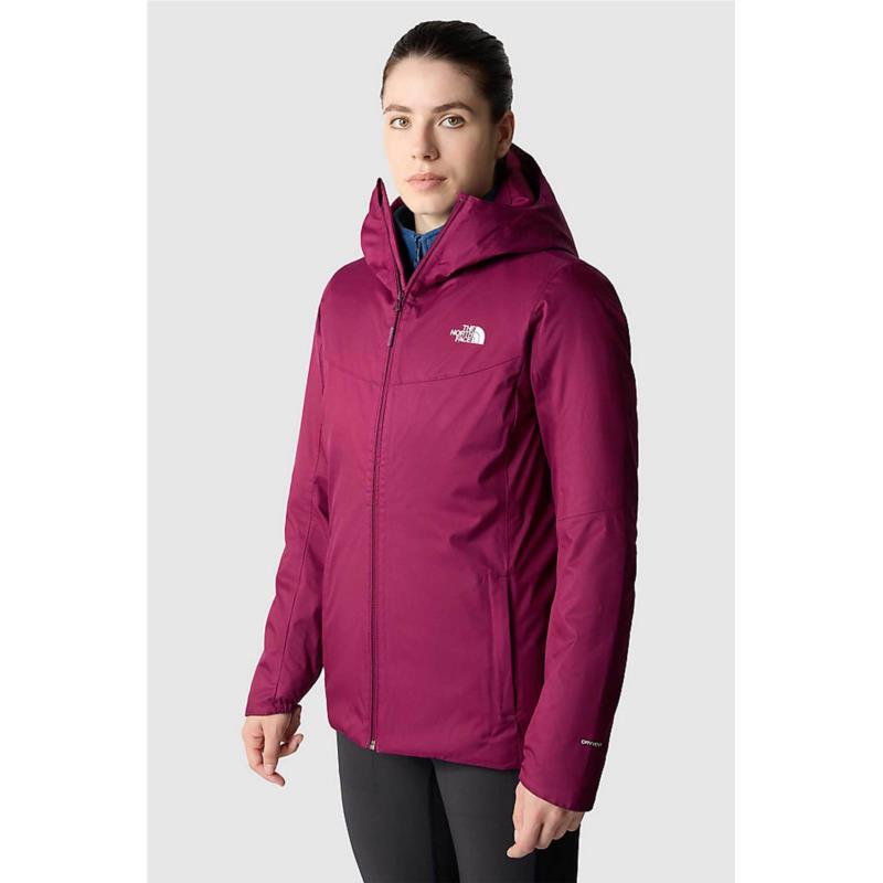 The North Face γυναικείο μπουφάν μονόχρωμο με contrast logo prints και κουκούλα με γείσο "Quest" - NF0A3Y1JI0H1 Βυσσινί
