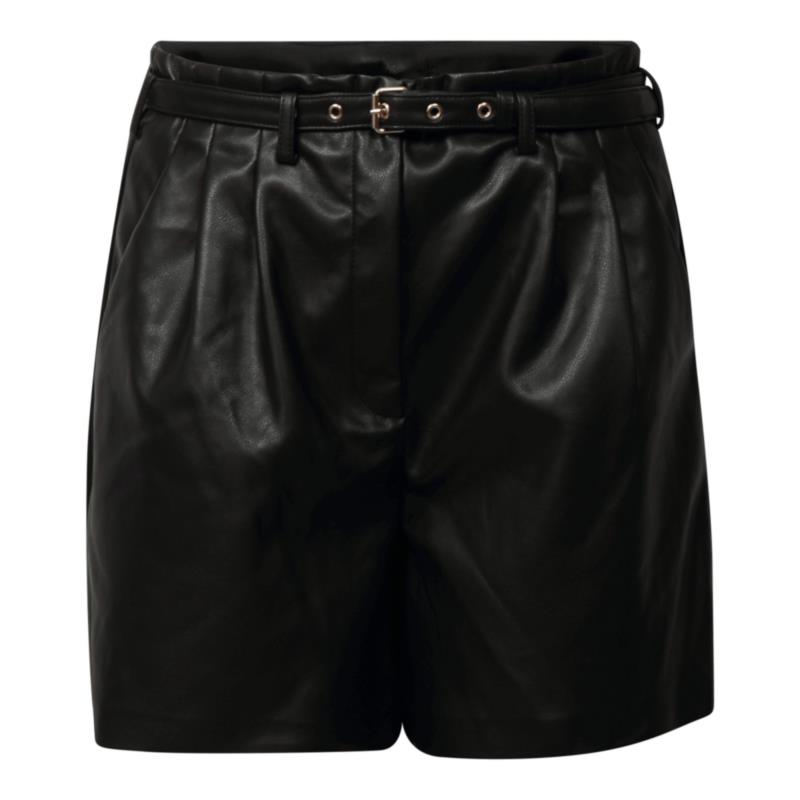 Only HEIDI FAUX LEATHER SHORTS Μαύρο