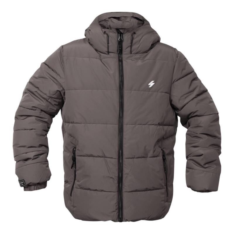 Superdry HOODED SPORTS PUFFER JACKET Γκρι