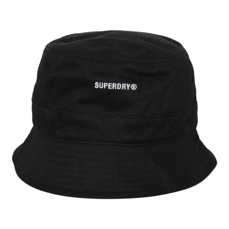 Superdry CODE BUCKET HAT Μαύρο