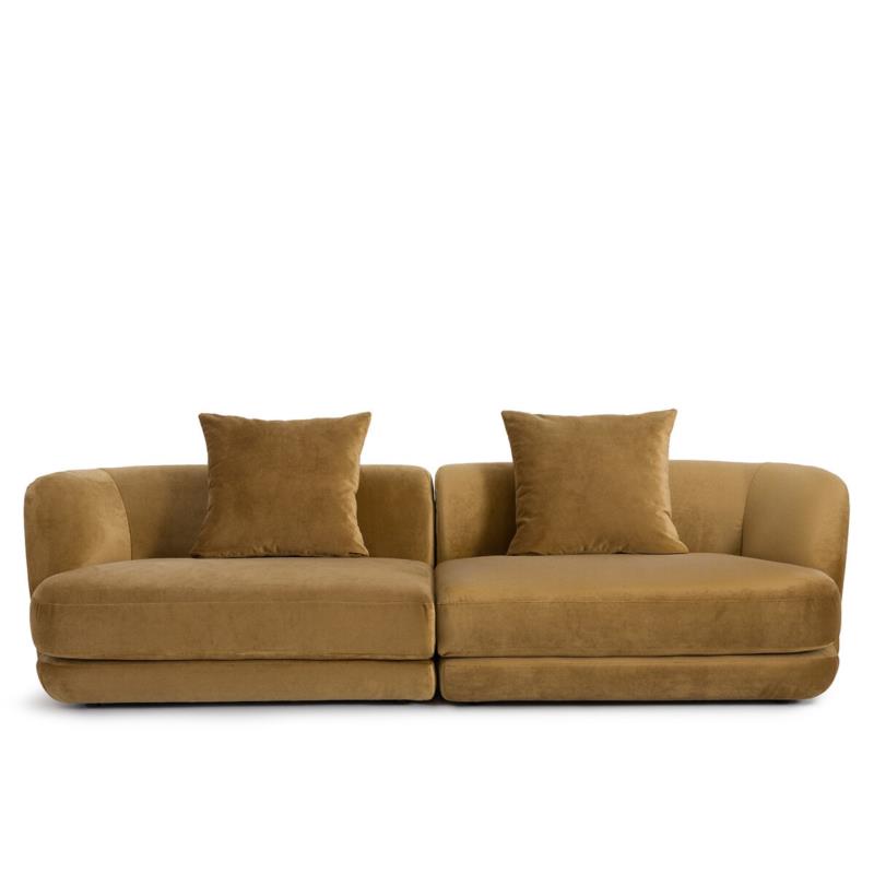 Πενταθέσιος καναπές από λινό βελούδο