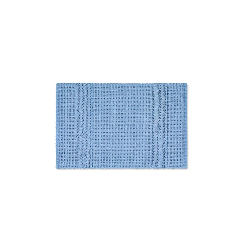 Coincasa χαλάκι μπάνιου με chenille υφή μονόχρωμο 90 x 60 cm - 007373828 Γαλάζιο