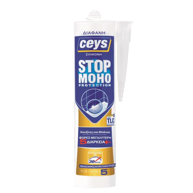 Σιλικόνη CEYS STOP MOHO Αντιμουχλική Διάφανο Πενταπλής Διάρκειας 280ml