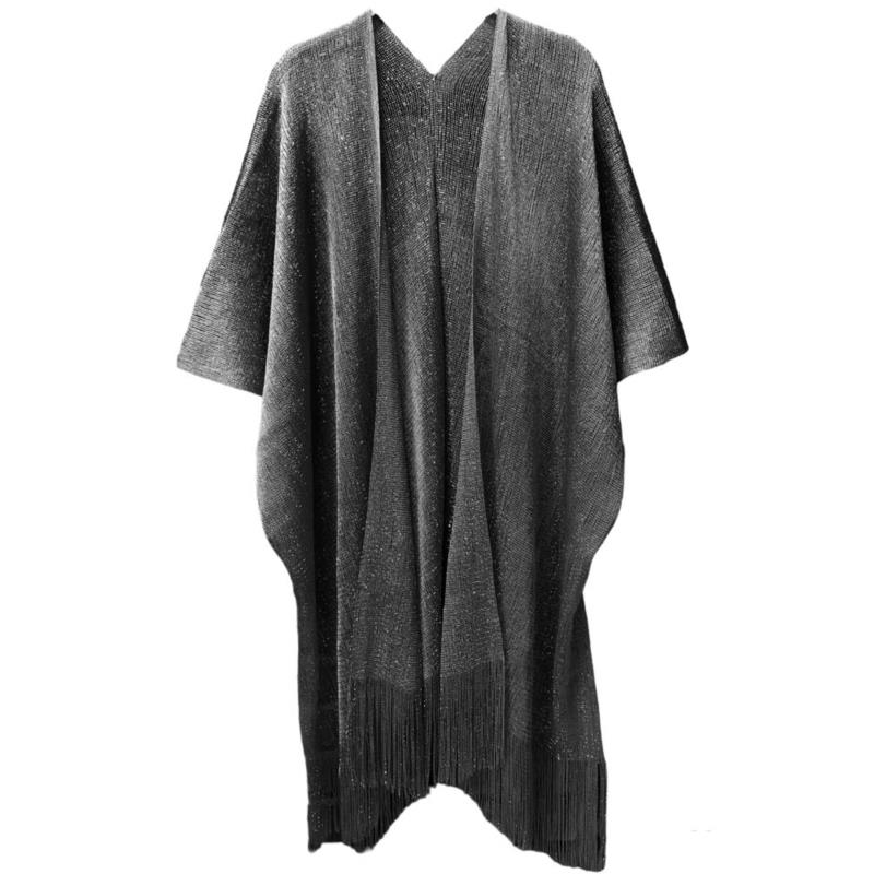 glam lurex black kimono