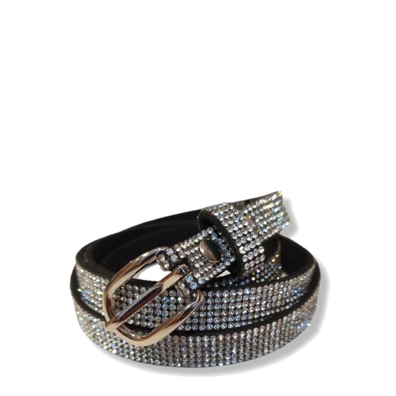 glam silver strass belt