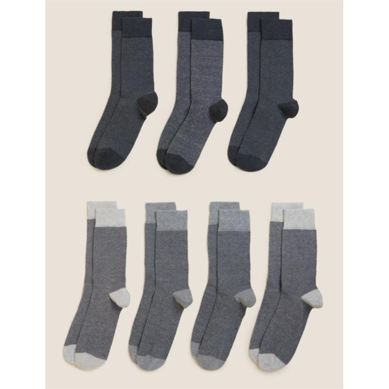 Κάλτσες Γκρι με μοτίβο Cool & Fresh (Νο 43-47) Marks & Spencer (7τεμ)