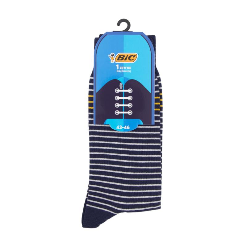 Κάλτσες Ανδρικές Μπλε με Ρίγες (Νο 43-46) Anzio BIC (1 ζευγάρι)