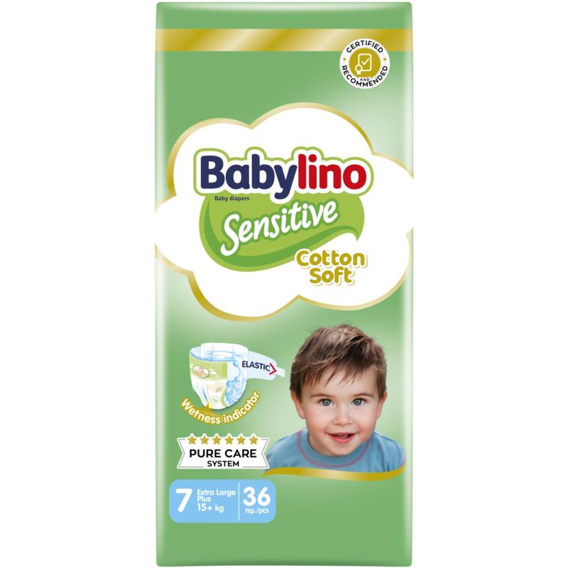 Ανοιχτές Πάνες Sensitive No7 (15+kg) Babylino (36τεμ)