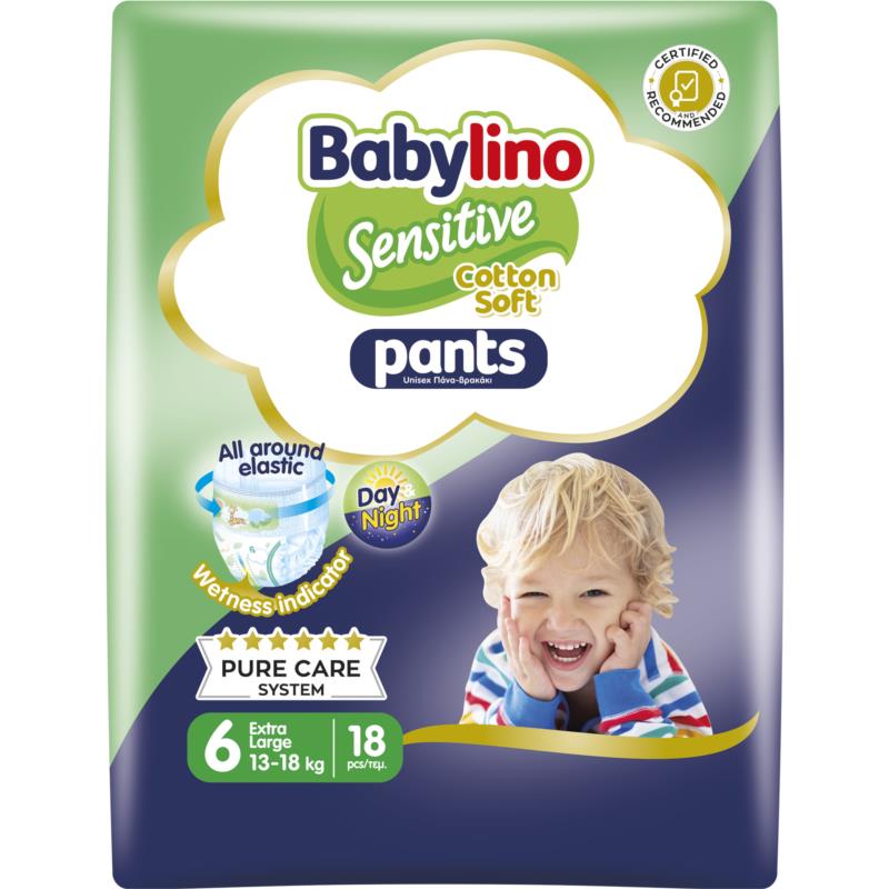 Πάνες Βρακάκι Babylino Pants Unisex Extra Large No.6 (13-18kg) (18 τεμ)
