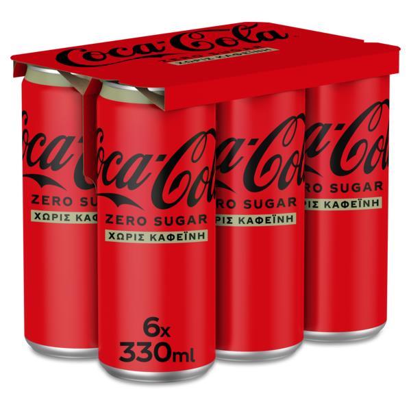 Coca-Cola Χωρίς Καφείνη Κουτί (6x330 ml)