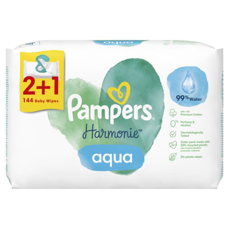 Μωρομάντηλα Aqua Pure Pampers (3x48τεμ)