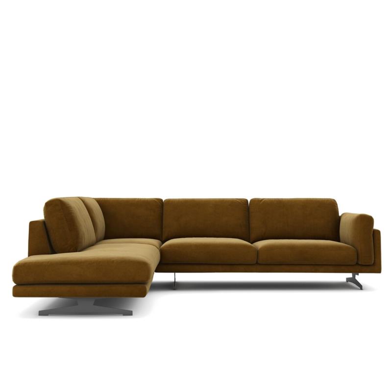 Γωνιακός καναπές από βελούδο Μ234xΠ289xΥ82cm