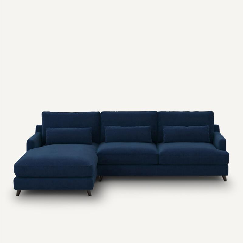 Γωνιακός καναπές από βελούδο Μ172xΠ294xΥ83cm