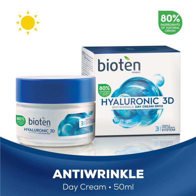 Κρέμα Ημέρας Hyaluronic 3D SPF15 Detox Bioten (50 ml)