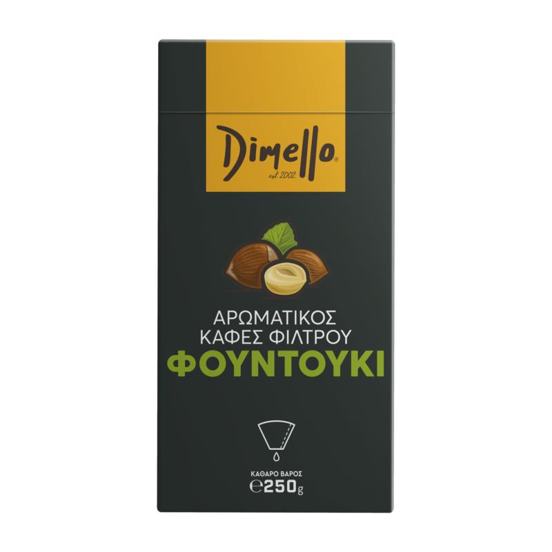 Αλεσμένος Καφές Φίλτρου με άρωμα Φουντούκι Dimello (250 g)