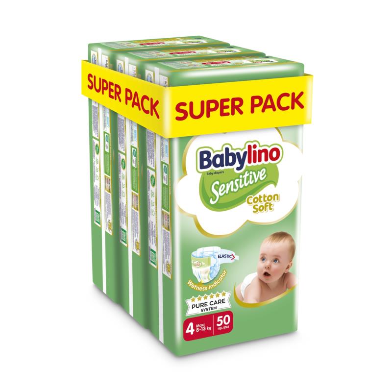 Πάνες Babylino Sensitive Value Pack No 4 (8-13 Kg) 3 Pack (150 τεμ)