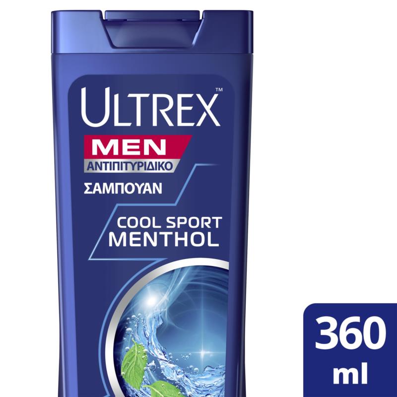 Αντιπιτυριδικό Σαμπουάν Cool Sport Menthol για Κάθε Τύπο Μαλλιών Ultrex (360ml)