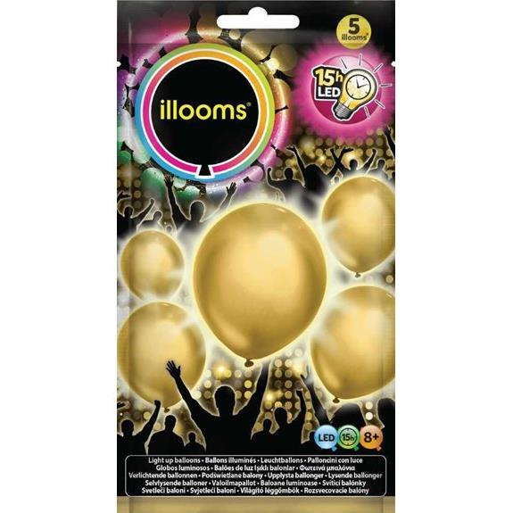Giochi Preziosi Μπαλονια Illooms Με Led Confetti Gold 5τμχ - LLM19000