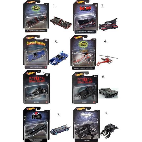Mattel Hot Wheels Συλλεκτικα Οχηματα Batman 8 Σχεδια - DKL20