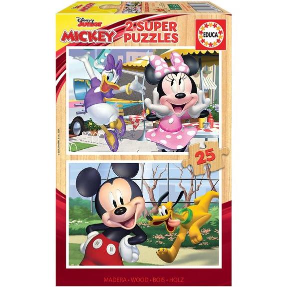 Educa Ξυλινο Παζλ 2x25pcs Disney Junior Mickey & Friends - 18876