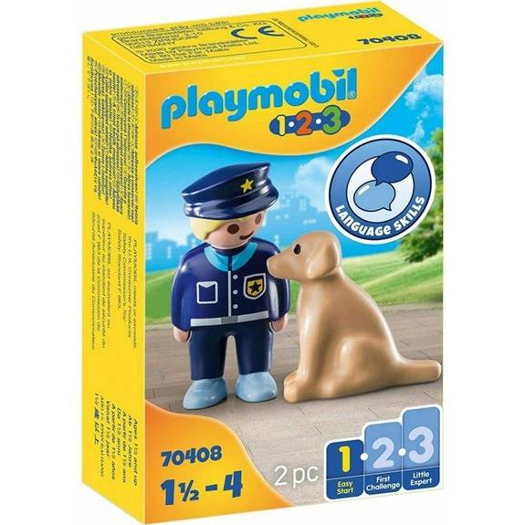 Playmobil 1.2.3 Αστυνομικός Με Εκπαιδευμένο Σκύλο - 70408