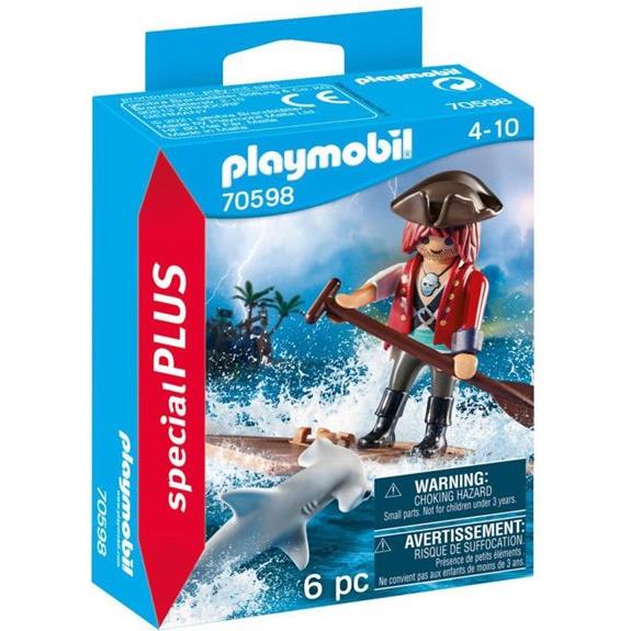 Playmobil City Life Πειρατής Με Σχεδία Και Σφυροκέφαλος Καρχαρίας - 70598
