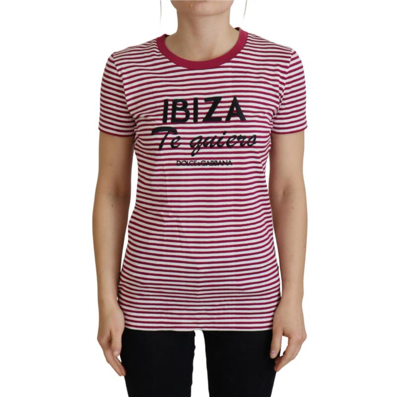 Dolce & Gabbana White Pink IBIZA Exclusive T-shirt IT42