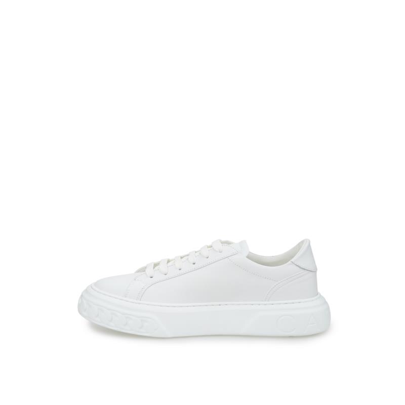 Casadei White Nappa Leather Off-Road Sneakers 23NOV53 EU38/US8