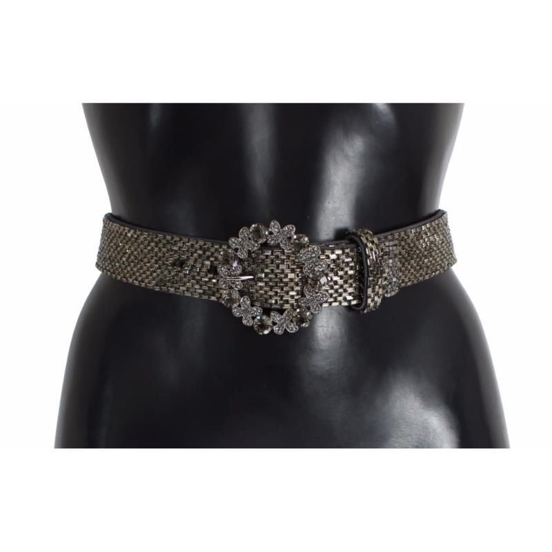 Dolce & Gabbana Multicolor Wide Crystal Buckle Sequined Belt BA003- 65 7333413005502 65 cm / 26 Inches