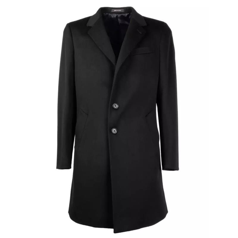 Made in Italy Black Wool Vergine Jacket LO-10504 IT52