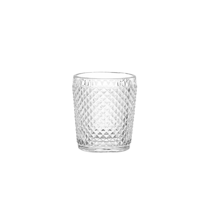 Coincasa γυάλινο ποτήρι νερού με diamond-cut effect 10 x 8.5 cm - 007447387 Διάφανο