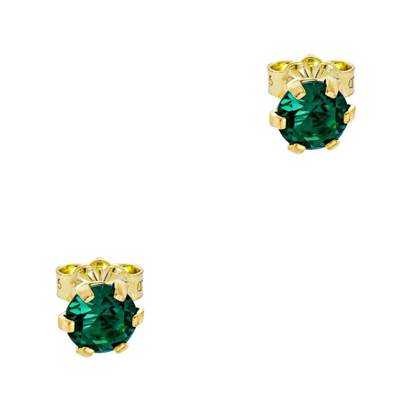 Σκουλαρίκια με Πράσινες Πέτρες απο Κίτρινο Χρυσό 9 Καρατίων SK2976