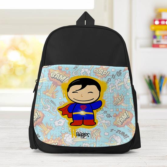 Superboy - Σχολική Τσάντα Μονόχρωμη Μαύρο
