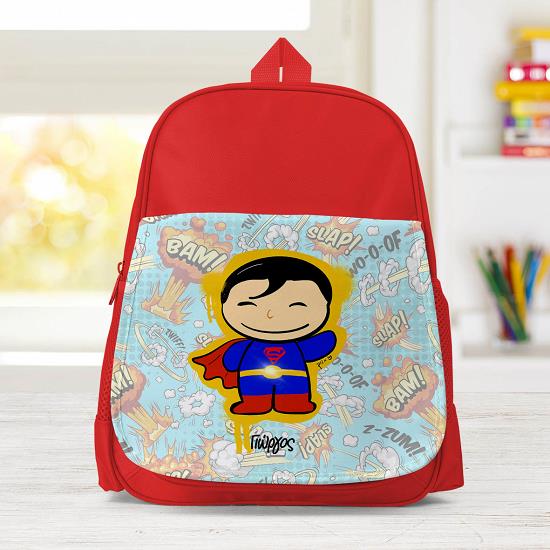 Superboy - Σχολική Τσάντα Μονόχρωμη Κόκκινο