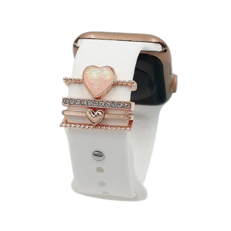 διακοσμ. στολίδια (charms) smartwatch 0024 - Ροζ - Χρυσο